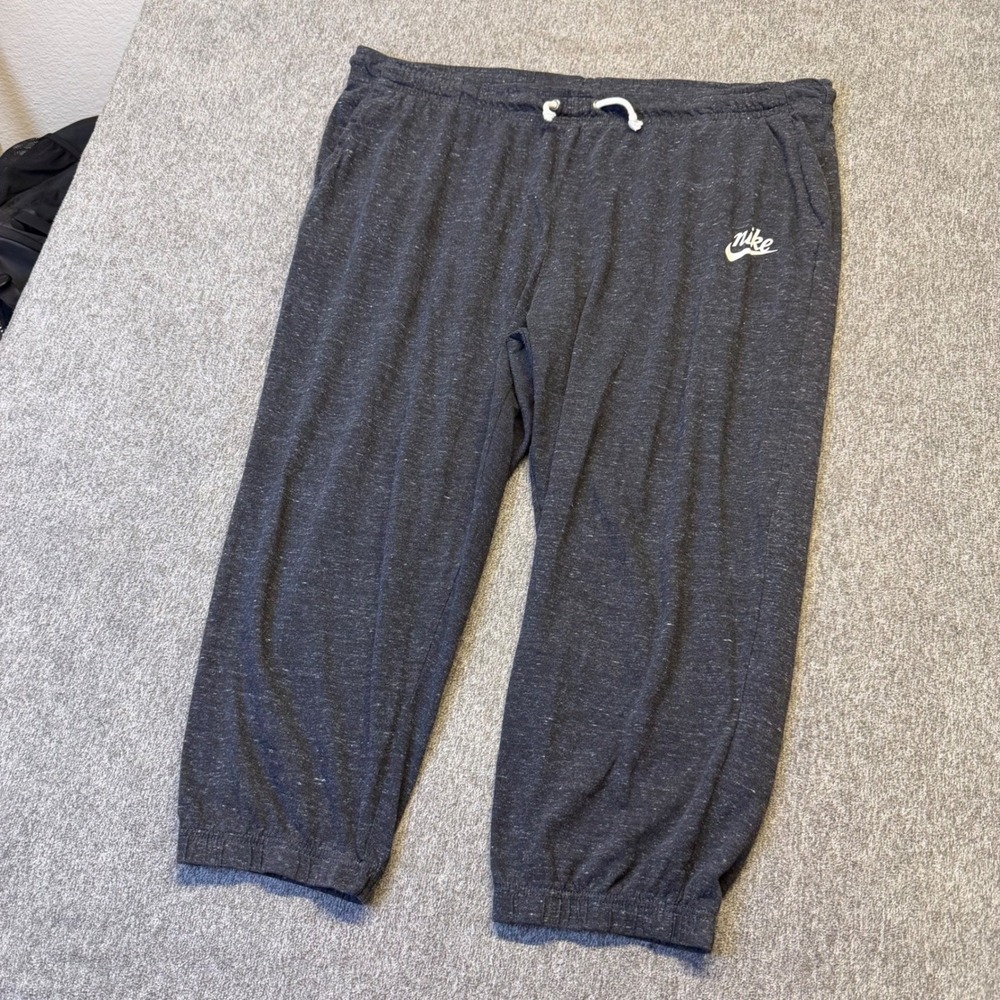 Nike Mens 2XL Charcoal Grey Cropped Jogger Sweatpants CJ1824-010